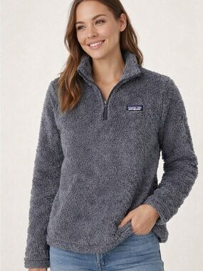 Patagonia Gray Fleece Pullover Sweater Long Sleeve Women Size XS